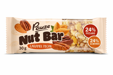 BATOANE CU NUCI PAUZE - Baton cu nuci PAUZE Caramel Pecan 30 g