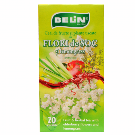 CEAIURI din FRUCTE - Ceai flori de soc cu lemongrass 20 pl