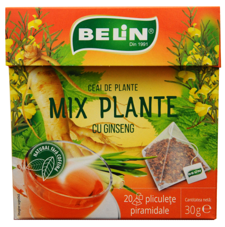 Ceai Mix Plante cu Ginseng 20 pl piramidale, 30 g - BELIN [1]