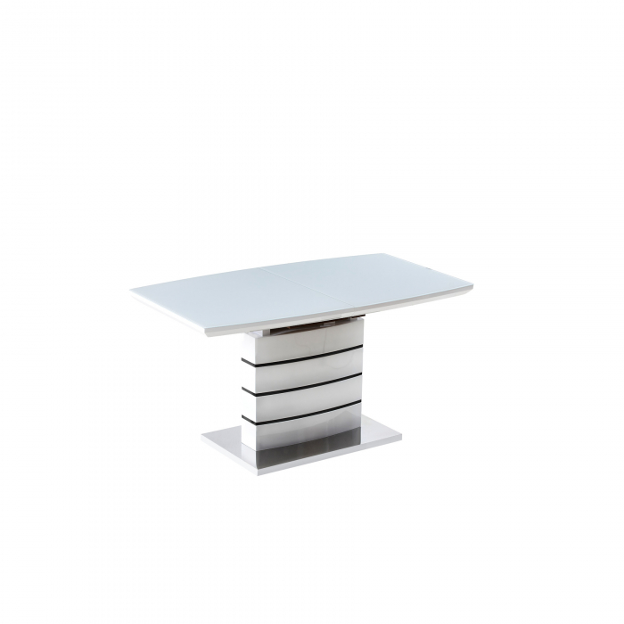 Masa  Delta , 140-180X80X76 CM, Alb/Negru [2]