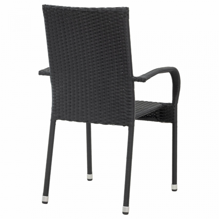 Scaun de Gradina/Terasa Paris,  Ratan Sintetic, Negru [4]