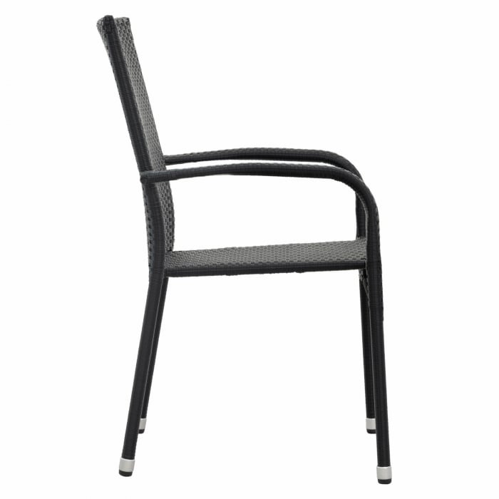 Scaun de Gradina/Terasa Paris,  Ratan Sintetic, Negru [5]
