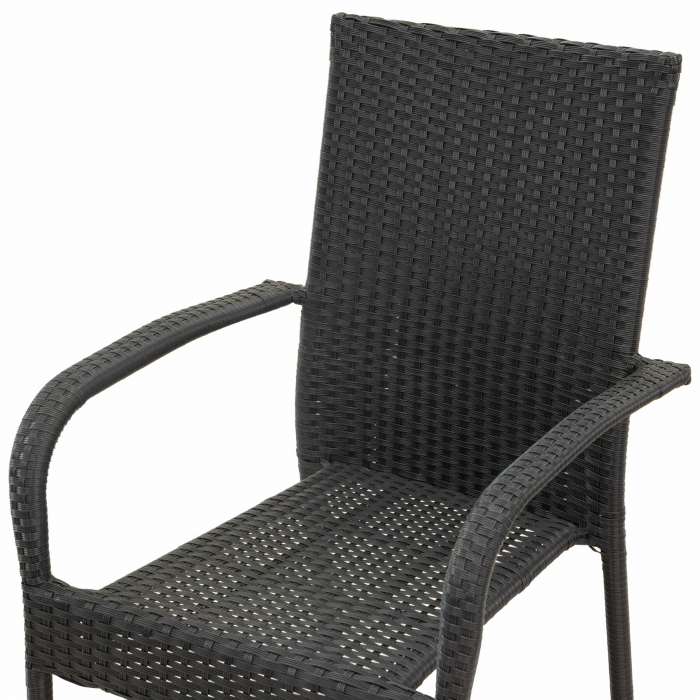 Scaun de Gradina/Terasa Paris,  Ratan Sintetic, Negru [3]