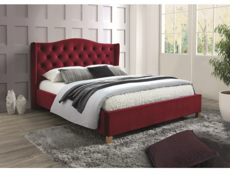 Paturi tapitate - Pat Tapitat Aspen Velvet Bordo 160/200