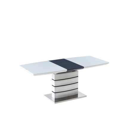 Masa  Delta , 140-180X80X76 CM, Alb/Negru [2]