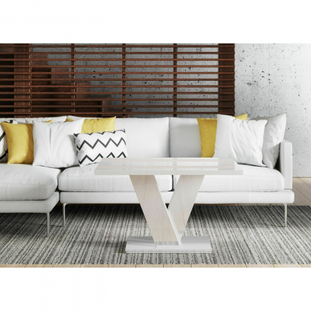 Masuta Cafea Madras 100X70X60 cm, Alb Lucios [2]
