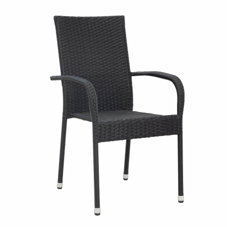 MOBILIER GRADINA - Scaun de Gradina/Terasa Paris,  Ratan Sintetic, Negru