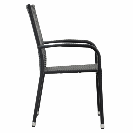 Scaun de Gradina/Terasa Paris,  Ratan Sintetic, Negru [4]