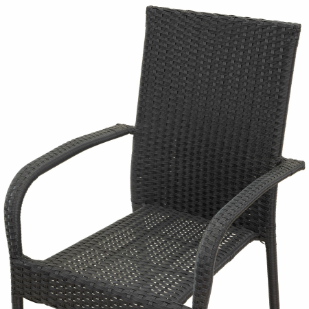 Scaun de Gradina/Terasa Paris,  Ratan Sintetic, Negru [2]