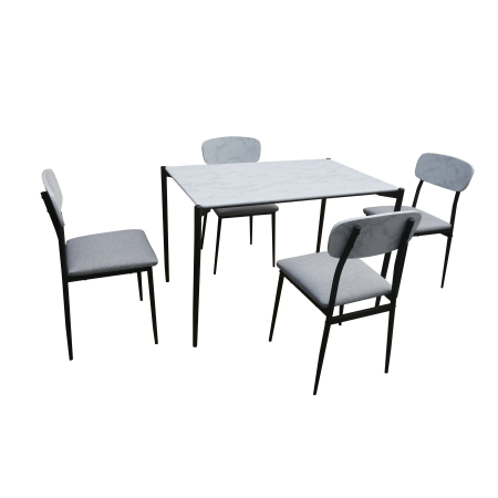 Set Masa cu 4 scaune Solna gri/alb [2]