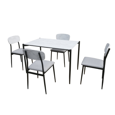 Set Masa cu 4 scaune Solna gri/alb [1]