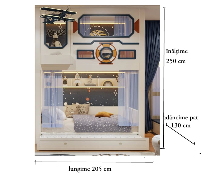 Paturi supraetajate cu tobogan Cosmo [4]
