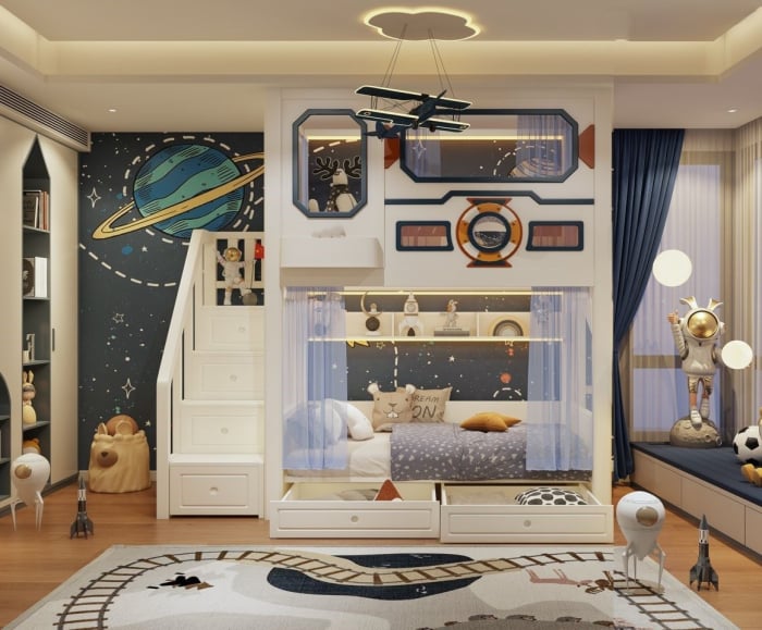 Paturi supraetajate cu tobogan Cosmo [3]