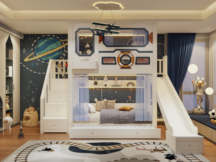 Paturi supraetajate cu tobogan Cosmo [2]