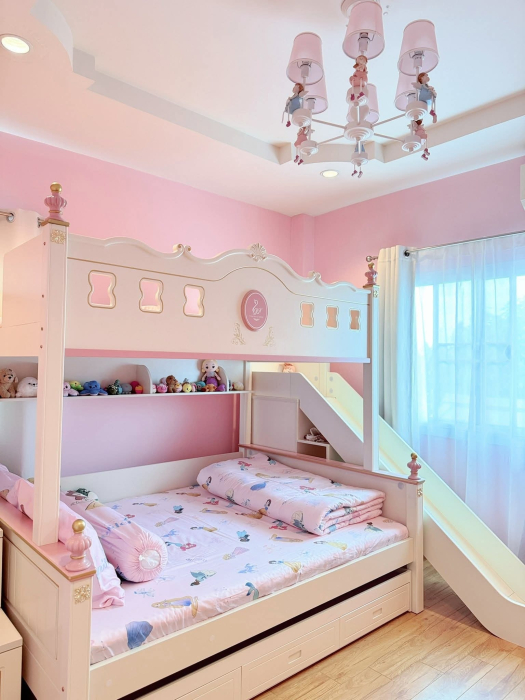 Paturi supraetajate cu tobogan pentru dormitor copii [14]