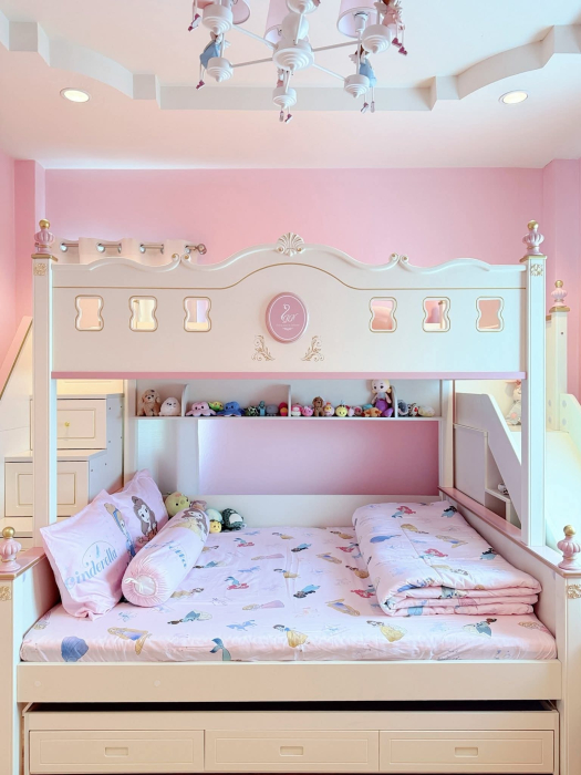 Paturi supraetajate cu tobogan pentru dormitor copii [16]