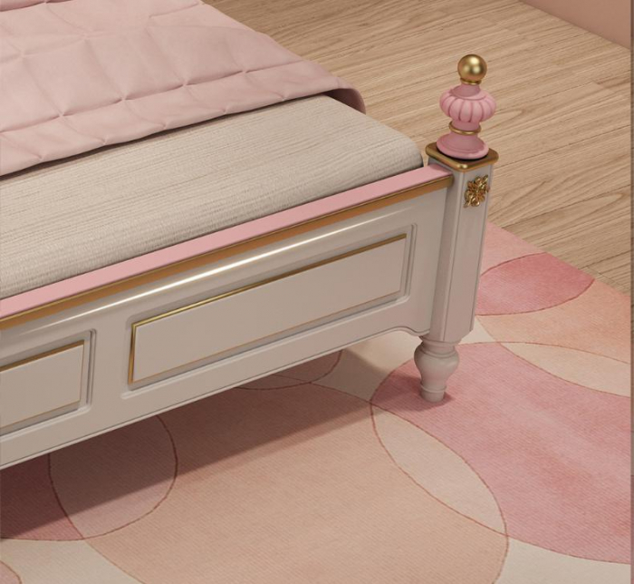 Set mobilier Mica Lebada din MDF si lemn stejar pentru camera copii 4 piese: pat 120 x 200cm, noptiera, dulap, birou -cod 118 [5]