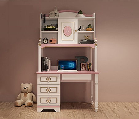 Set mobilier Mica Lebada din MDF si lemn stejar pentru camera copii 3 piese: pat 120 x 200cm, noptiera,  birou -cod 118 [10]