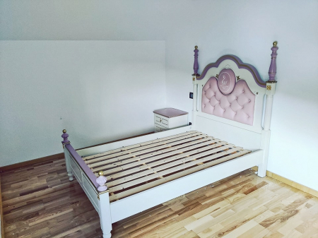 Pat Mica Lebada din MDF si lemn stejar  120 x 190cm, noptiera-cod 118 [9]