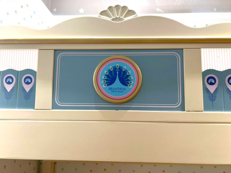 Pat supraetajat Bluey din lemn masiv  de stejar cu dulap scarăcod 601 [12]