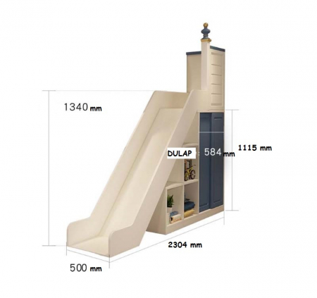 Paturi supraetajate cu tobogan pentru dormitor copii [12]