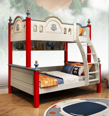 Paturi supraetajate cu tobogan pentru dormitor copii [7]
