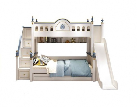 Paturi supraetajate cu tobogan pentru dormitor copii [9]
