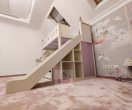 Paturi supraetajate cu tobogan pentru dormitor copii [11]