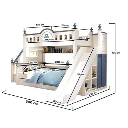 Paturi supraetajate cu tobogan pentru dormitor copii [3]