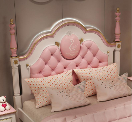 Pat Mica Lebada din MDF si lemn stejar  120 x 190cm, noptiera-cod 118 [2]