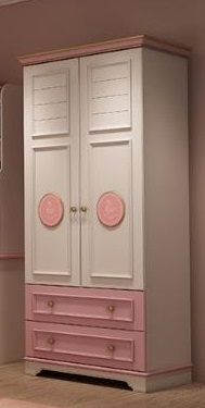 Set mobilier Mica Lebada din MDF si lemn stejar pentru camera copii 4 piese: pat 120 x 200cm, noptiera, dulap, birou -cod 118 [8]