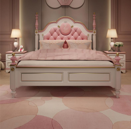 Pat Mica Lebada din MDF si lemn stejar  120 x 190cm, noptiera-cod 118 [1]