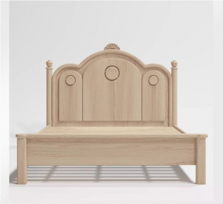 Set mobilier Bluey din  lemn masiv de stejar pentru camera copii 3 piese: pat (saltea necesara 150 x 190cm), o noptiera, dulap 3 usi, -cod 6601 [7]