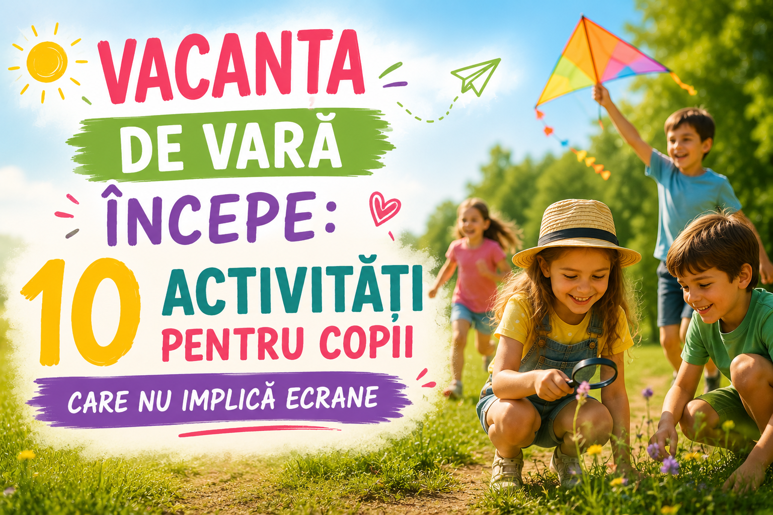 Vacanța de vară începe: 10 activități pentru copii care nu implică ecrane
