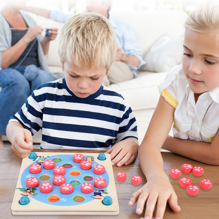 Joc din Lemn 4 in 1 "Multifunctional Memory Chess" [5]