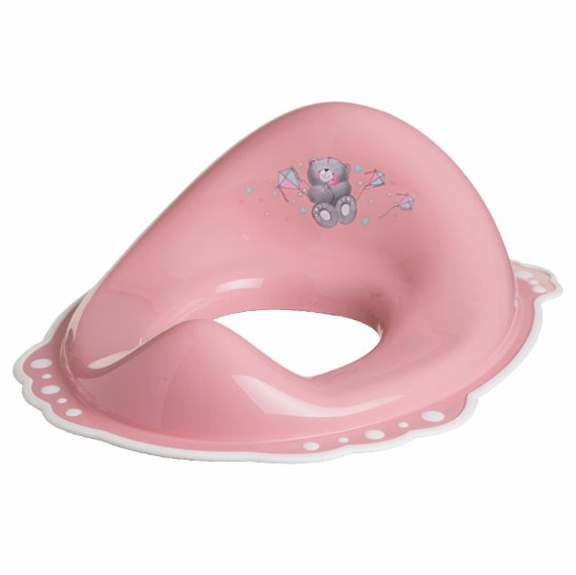 Adaptor Colac WC Copii, Antialunecare Ursulet -Roz/Alb [2]
