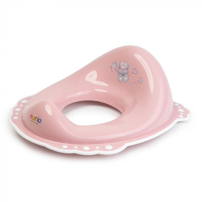 Adaptor Colac WC Copii, Antialunecare Ursulet -Roz/Alb [3]