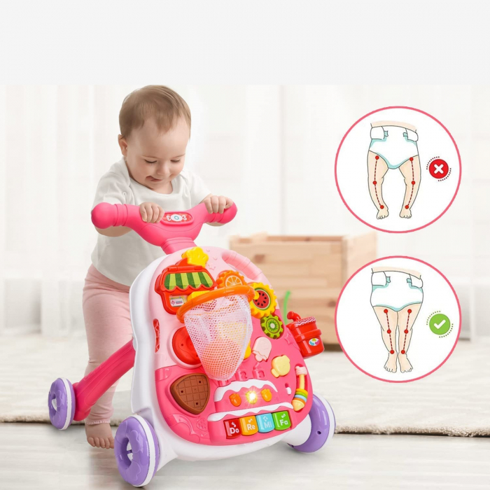 Antepremergator si Masa de Activitati 2 in 1 - Roz [4]
