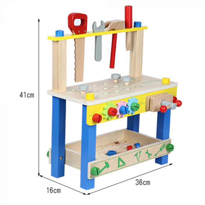 Banc de lucru multifunctional din lemn - 48 piese Montessori [5]
