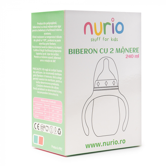 Biberon cu 2 Manere, 240ml - Verde [7]