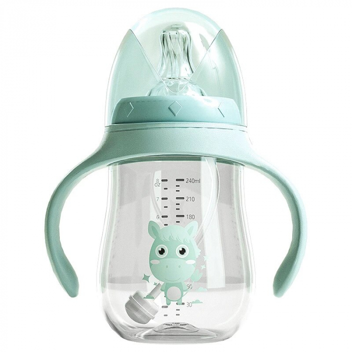 Biberon cu 2 Manere, 240ml - Verde [6]