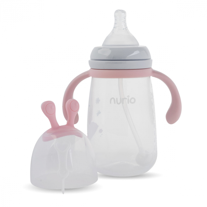 Biberon cu Tetina din Silicon si Dispozitiv Anticolici Roz - 300 ml [3]