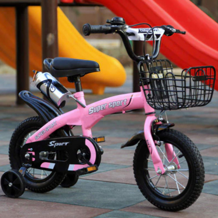Bicicleta cu Roti Ajutatoare pentru Copii - 16 inch 4-6 ani Roz [1]