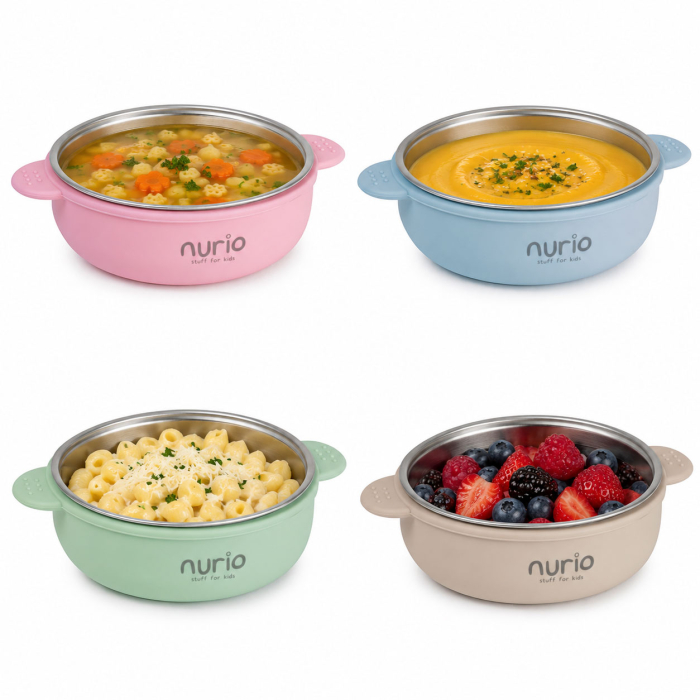 Bol din Inox cu Protectie din Silicon Nurio - Bej [4]