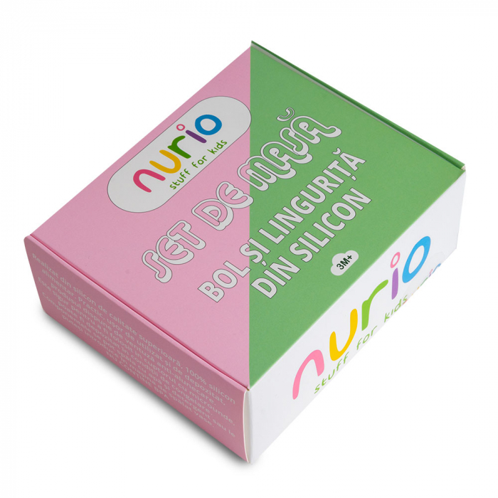 Bol Hranire Bebelusi, din Silicon, cu Lingurita si Capac - Albastru [4]