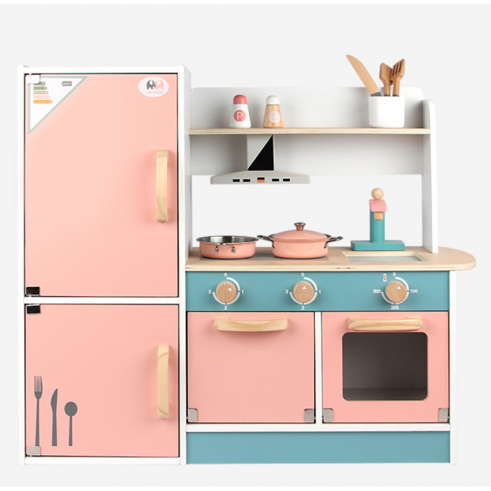 Bucatarie Multifunctionala din lemn cu Aragaz si Frigider [9]