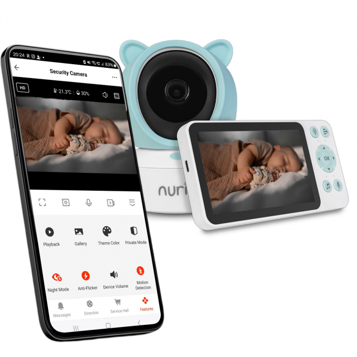 Camera Smart WIFI HD, cu Monitor, Aplicatie si Supraveghere 355 - Nurio