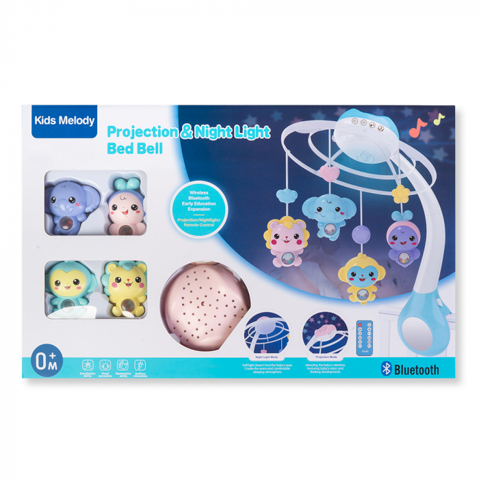 Carusel Nou-Nascuti Proiectie Bluetooth & Lumina de noapte Albastru [2]