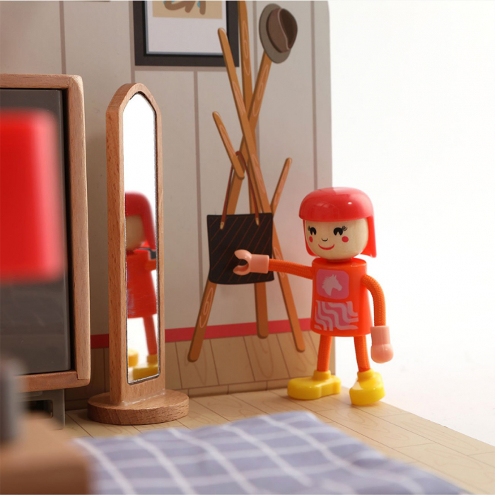 Mini Casuta de Papusi din Lemn - Dormitor [3]