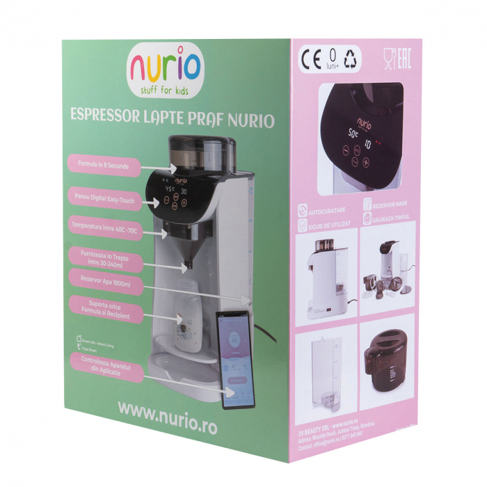 Espressor Lapte Praf Nurio cu Aplicatie Mobila , Functie de Apa Calda si Autocuratare la 90° [10]